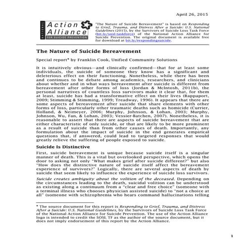 The Nature of Suicide Bereavement | PDF