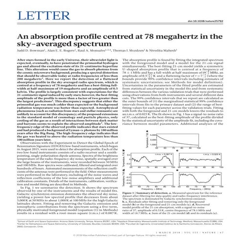 An absorption profile centred at 78 megahertz in the sky-averaged spectrum