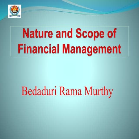 UNIT-1,  Financial Management by B S R MURTHY