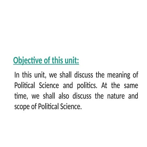 Nature and Scope of Political Science and its evolution