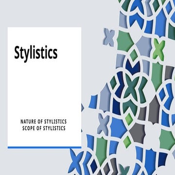 Nature and Scope of Stylistics which is related to.pptx