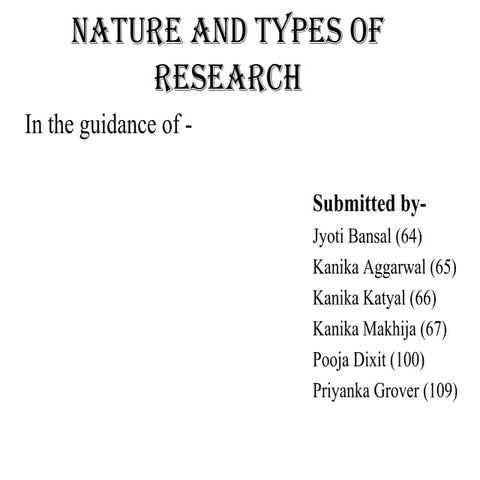 Nature and types of research