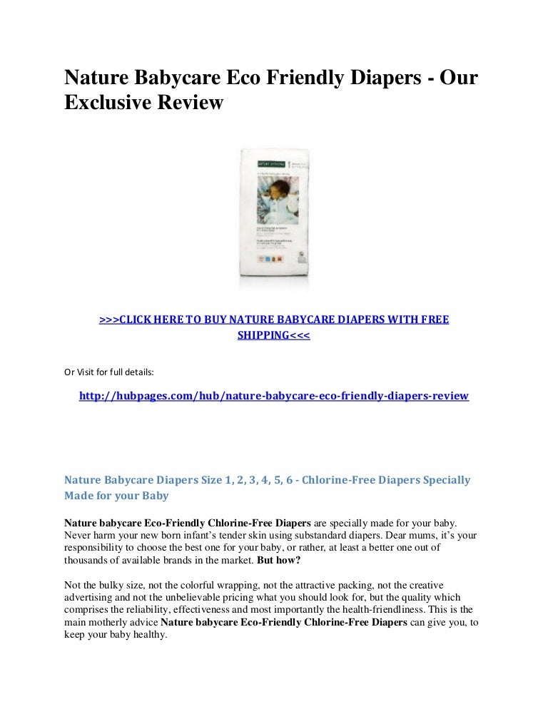 nature babycare diapers