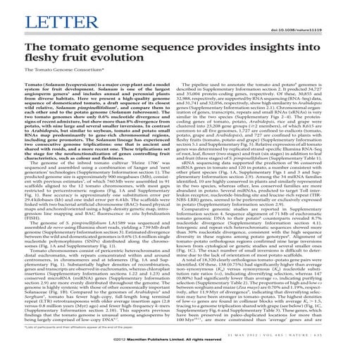 Secuencian el genoma del tomate