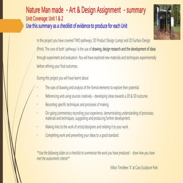 Nature man made project summary 