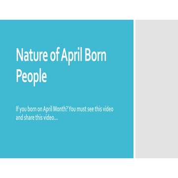 April Born People Horoscope : Nature of April Born People | PPT