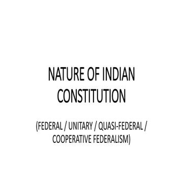 The indian federal system | PPSX