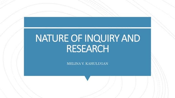 Inquiry Vs. Research | PPTX | Education