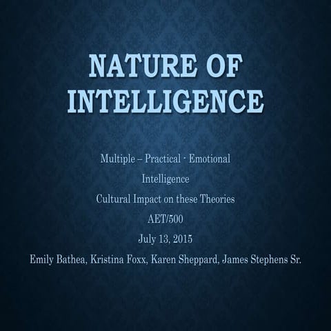 Nature of intelligence Presentation 