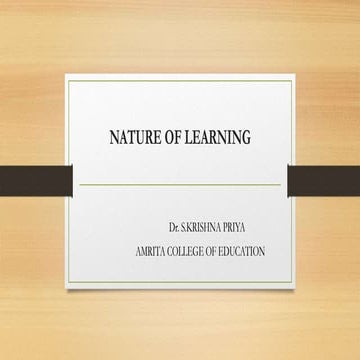 Nature of learning