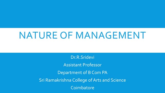 Nature of management