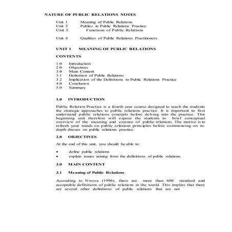 Nature of pr conclusion and intro excellent