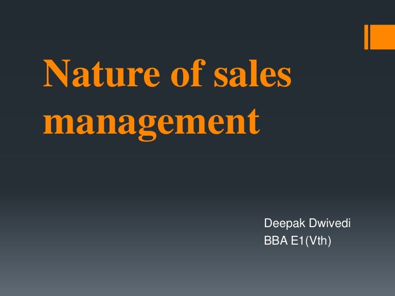 Nature of sales management