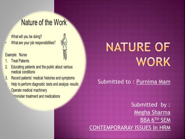 Nature of work bba