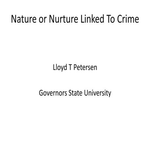 Nature or nurture linked to crime