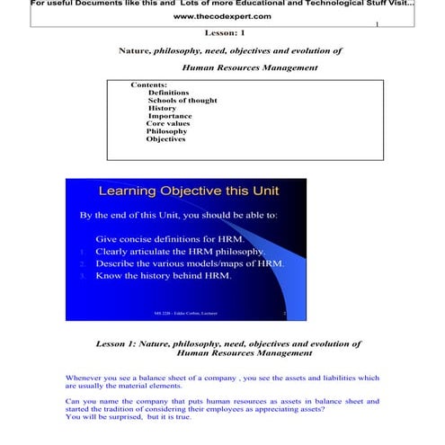 Nature, Philosophy, Need, Objectives And Evolution Of