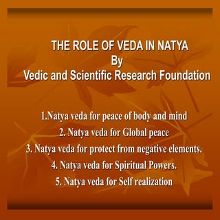 Natya veda for global peace new