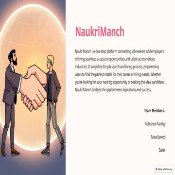 NaukriManch about how to job seekers and employers smoothly connect.pptx