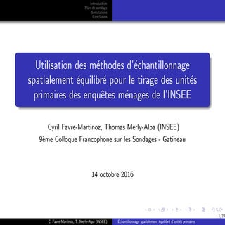 Tirage spatialement équilibré - INSEE
