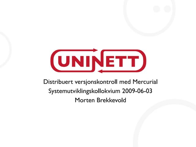 Distribuert versjonskontroll med Mercurial