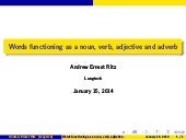 Words functioning as a noun, verb, ...