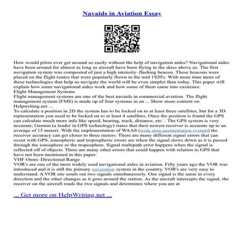 Navaids In Aviation Essay