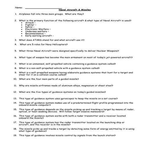 Naval Aircraft And Missiles