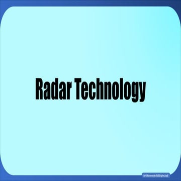 Marine Radars technology for junior technicians and first year engineering st...