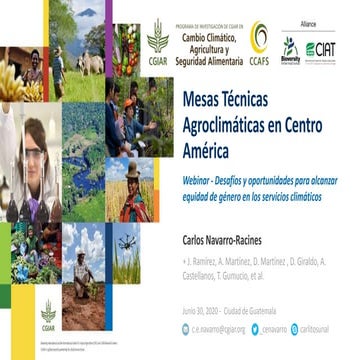 Mesas Técnicas Agroclimáticas en Centro América