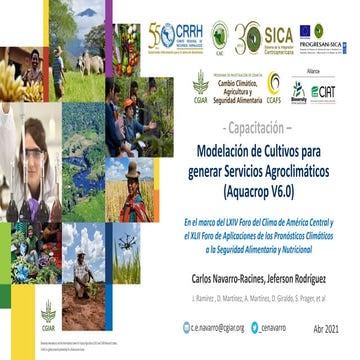 Modelación de Cultivos para generar Servicios Agroclimáticos (Aquacrop V6.0)