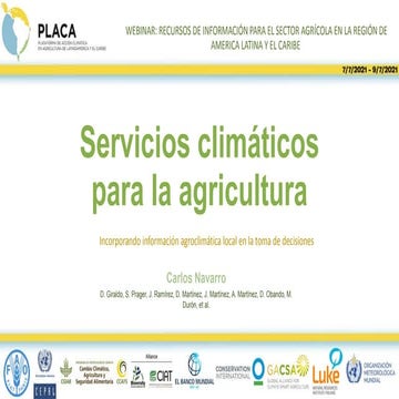 Servicios Climaticos para la Agricultura (FAO-PLACA)