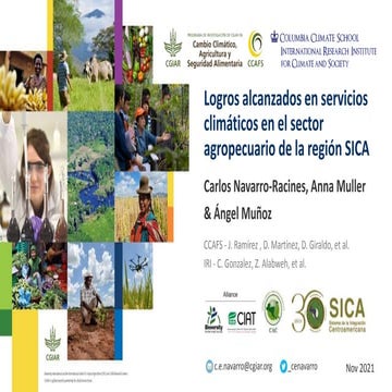 Logros alcanzados en servicios climáticos en el sector agropecuario de la reg...