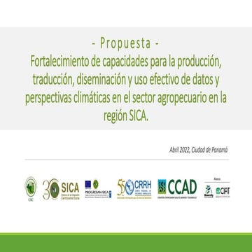 Propuesta Servicios Climáticos región del SICA CAC/CIAT