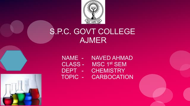 Reaction intermediate Carbocation ppt.ppt