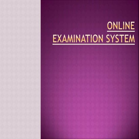 ppt for online exanition system