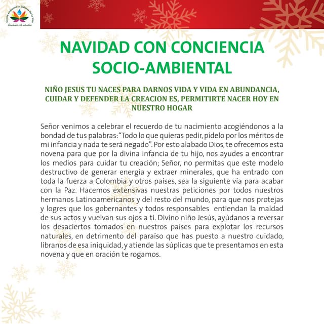Navidad en Defensa de la Vida, el Agua y nuestros Territorios.