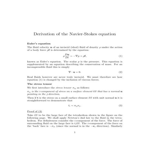 Navier strokes equation