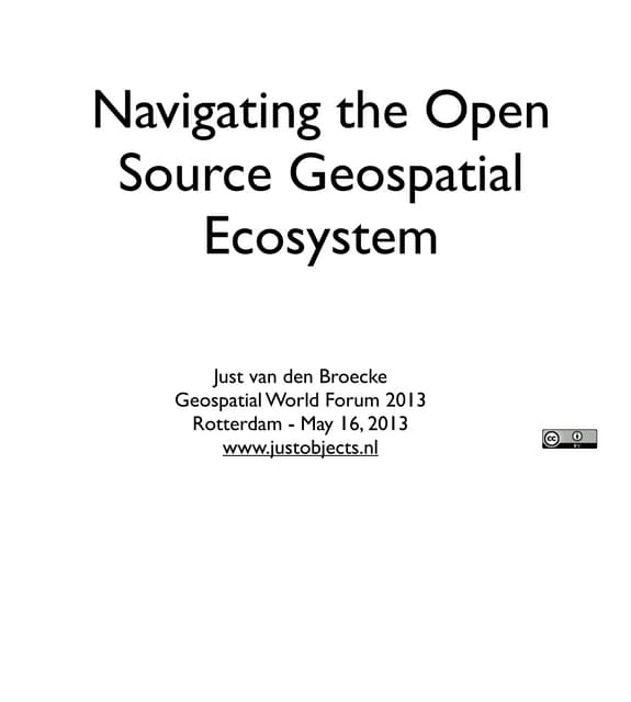 Navigating the Open Source Geospatial Ecosystem