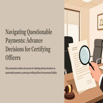 Who to Contact for Advance Decision on Questionable Payments | Payment ...