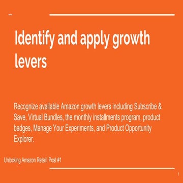 Navigating Amazon Retail Advance Part 3 - Growth and Expansion Strategies