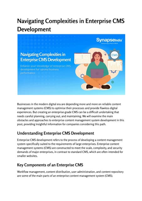 Mastering Enterprise CMS Development: A Comprehensive Guide