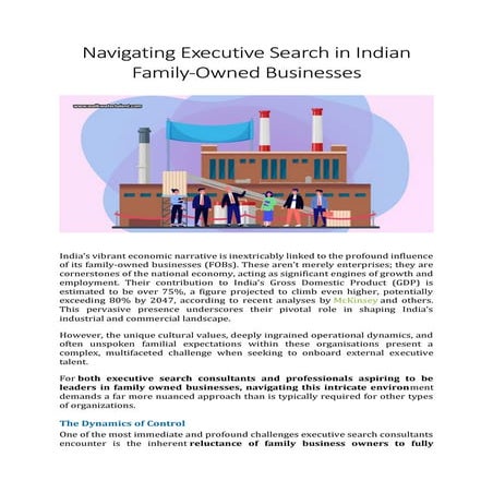 Navigating Executive Search in Indian Family-Owned Businesses | PDF