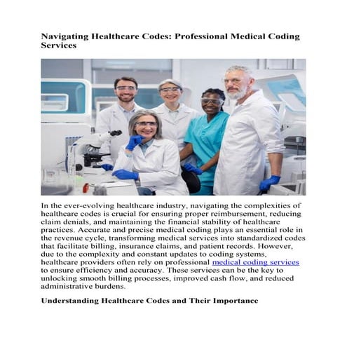 Navigating Healthcare Codes: Professional Medical Coding Services