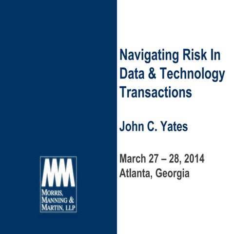 Navigating Risk In Data & Technology Transactions