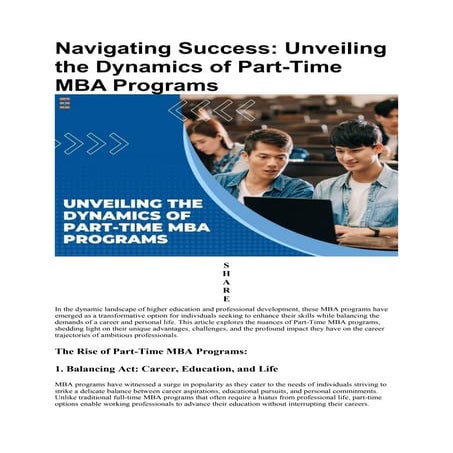 Navigating the Future: The Rise and Evolution of Online MBA Programs | PDF