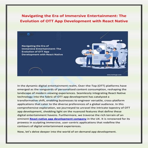 Navigating the Era of Immersive Entertainment: The Evolution of OTT App Devel...