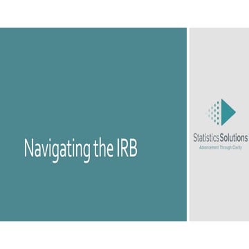 Navigating the IRB