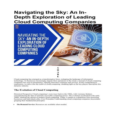 Navigating the Sky: An In-Depth Exploration of Leading Cloud Computing Companies