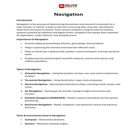 Navigation has evolved from simple star gazing to highly advanced satellite-b...