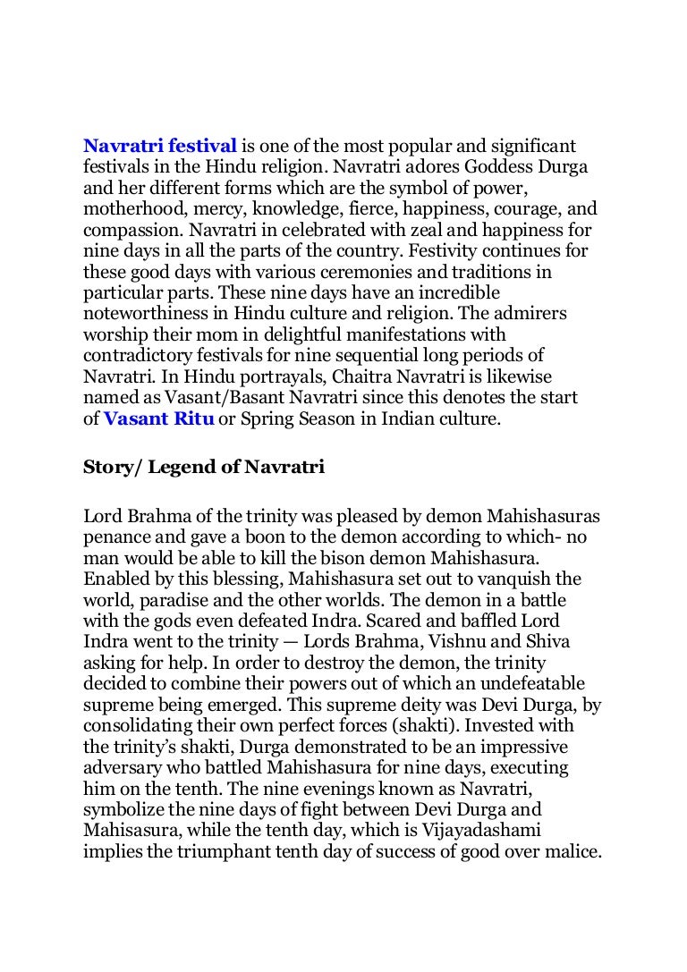 Essay on navratri